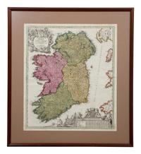 Two Hand-Colored Engravings Depicting Maps of Ireland