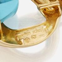 A gold and turquoise bracelet, Seaman Schepps Classic Large Link