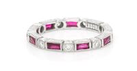 A Platinum, Ruby and Diamond Eternity Band, Tacori, 2.80 dwts.