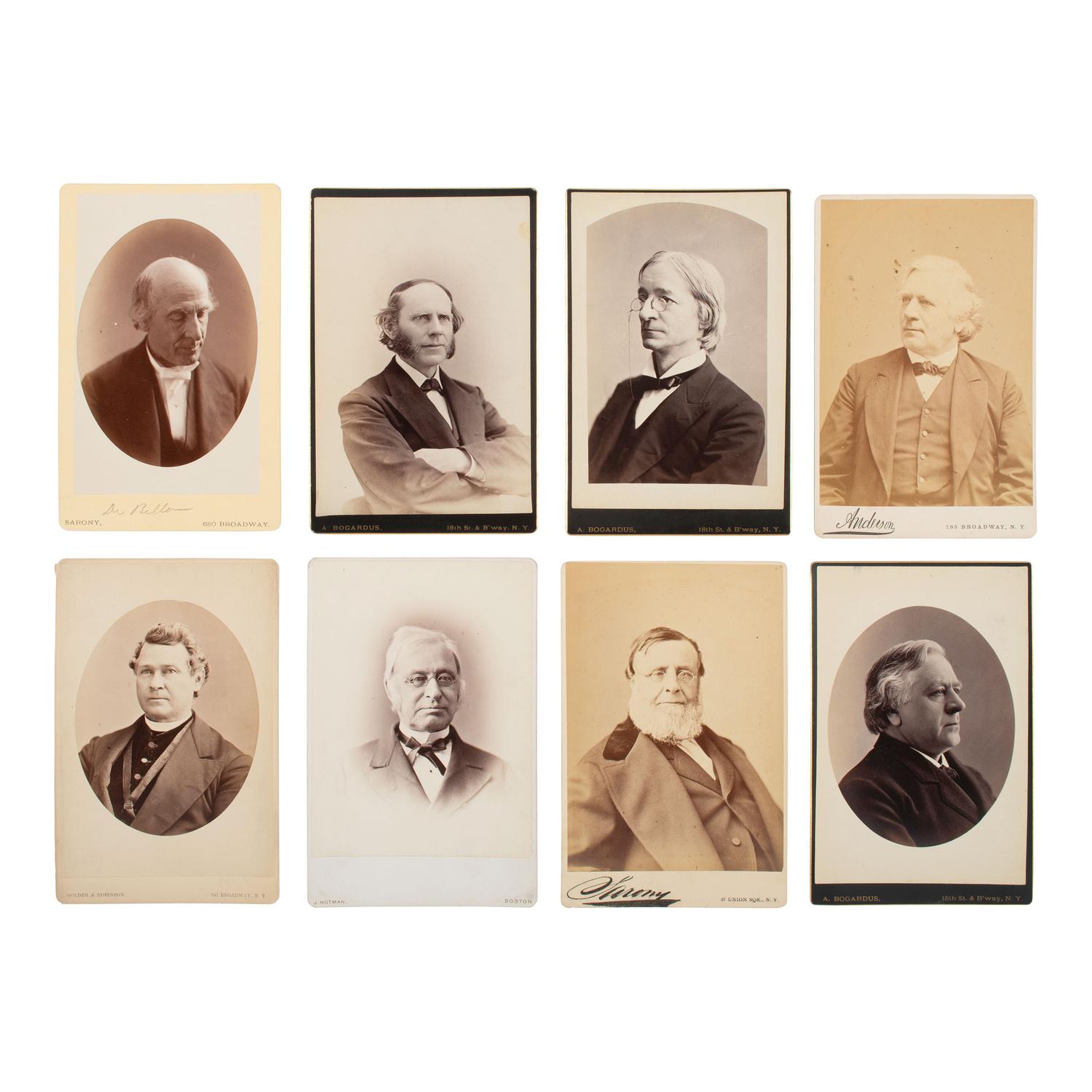 [Early Photography]. A group of 128 Items, including photographs of abolitionists, clergy, and academics.