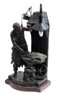 A French Bronze Figural Lamp Height 18 3/4 inches. — LATE 19TH CENTURY