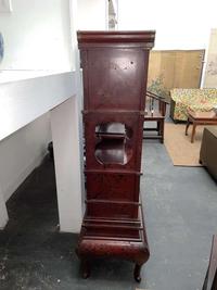 A Japanese lacquer display cabinet with cloisonné panels 日本漆器立柜及底座 Late Meiji period ????