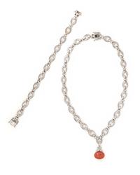 CORAL AND DIAMOND CONVERTIBLE NECKLACE/BRACELET