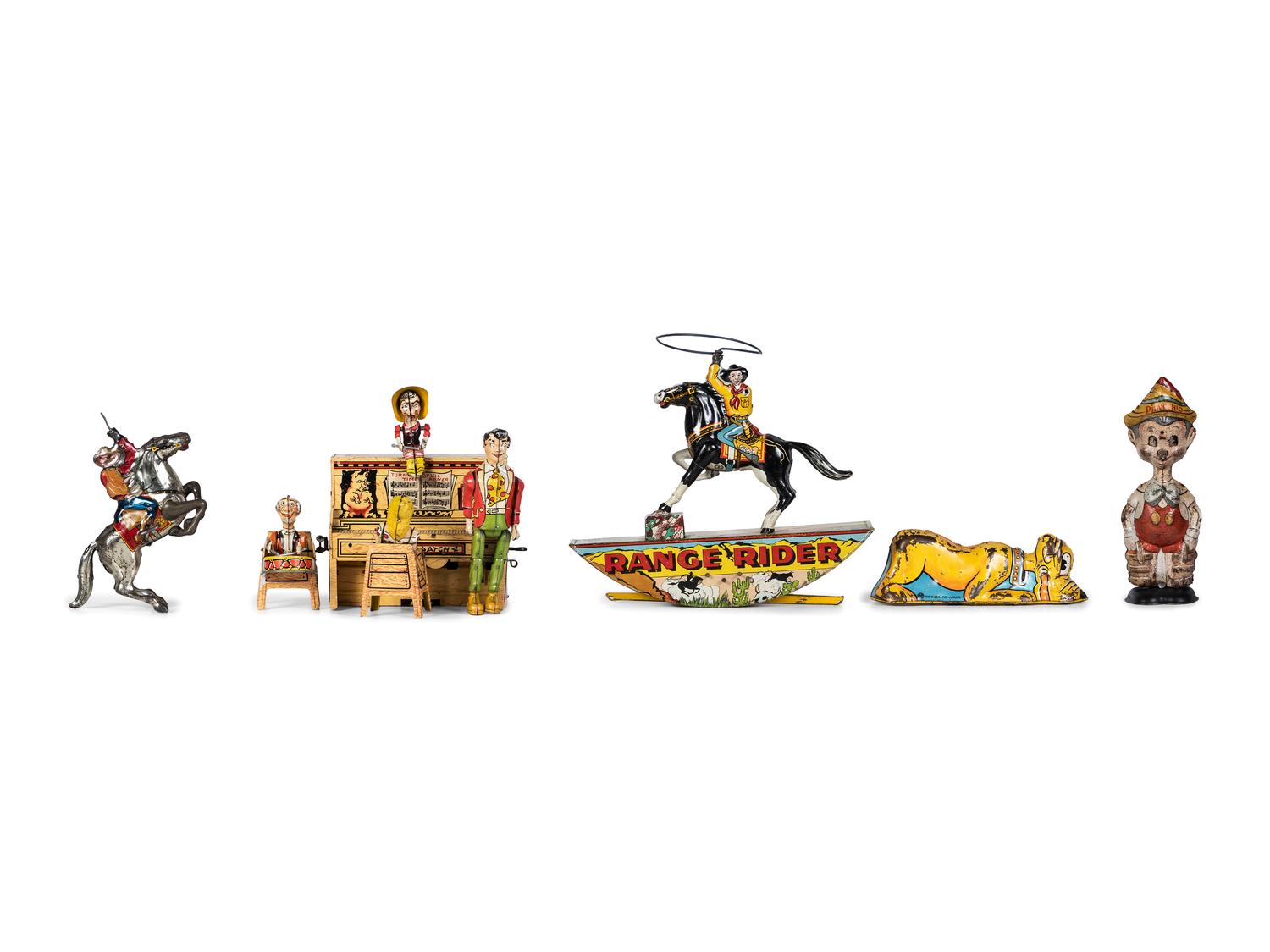 Four Marx Tin Lithograph Windup Toys