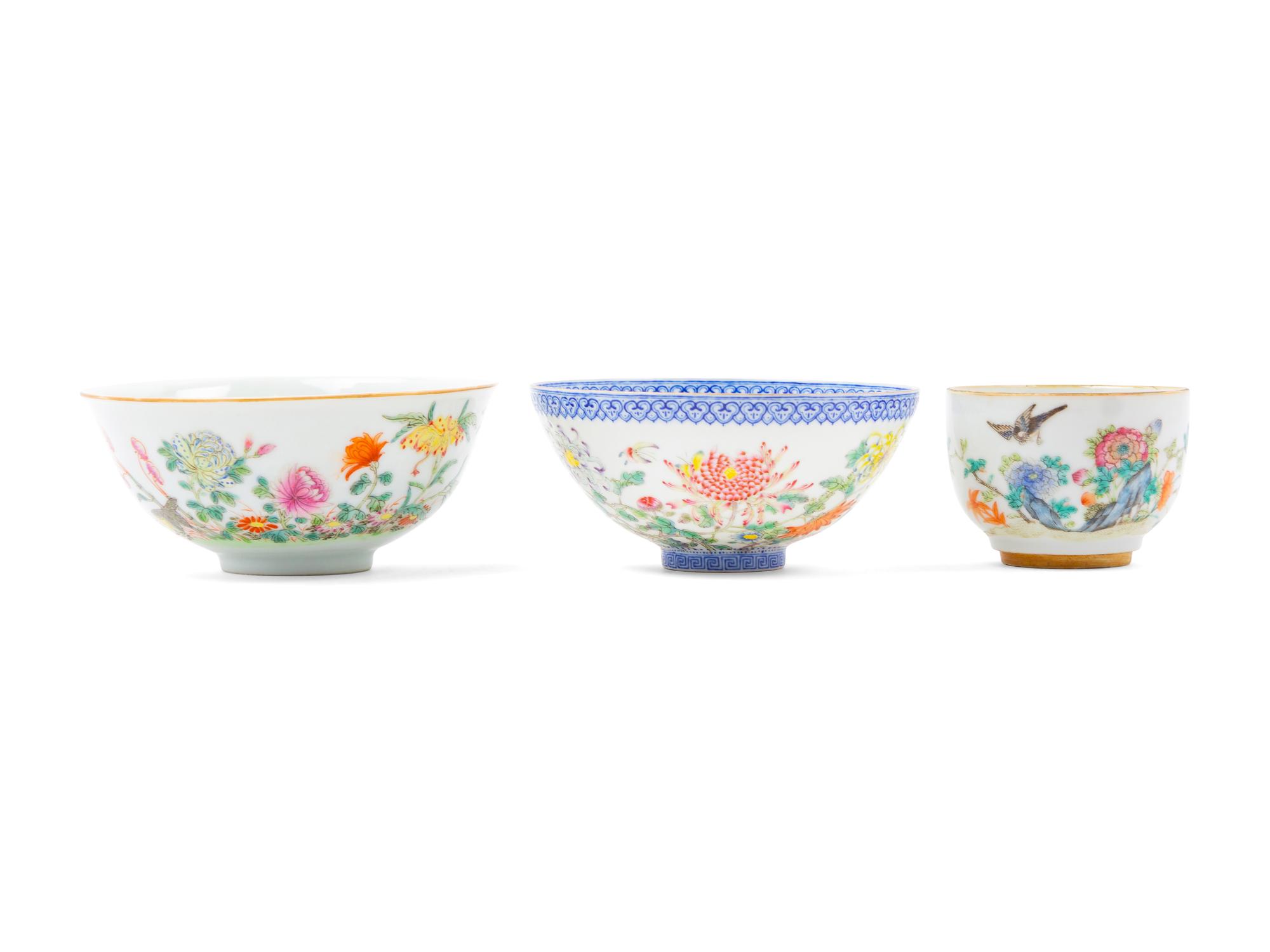 Three Chinese Porcelain Bowls