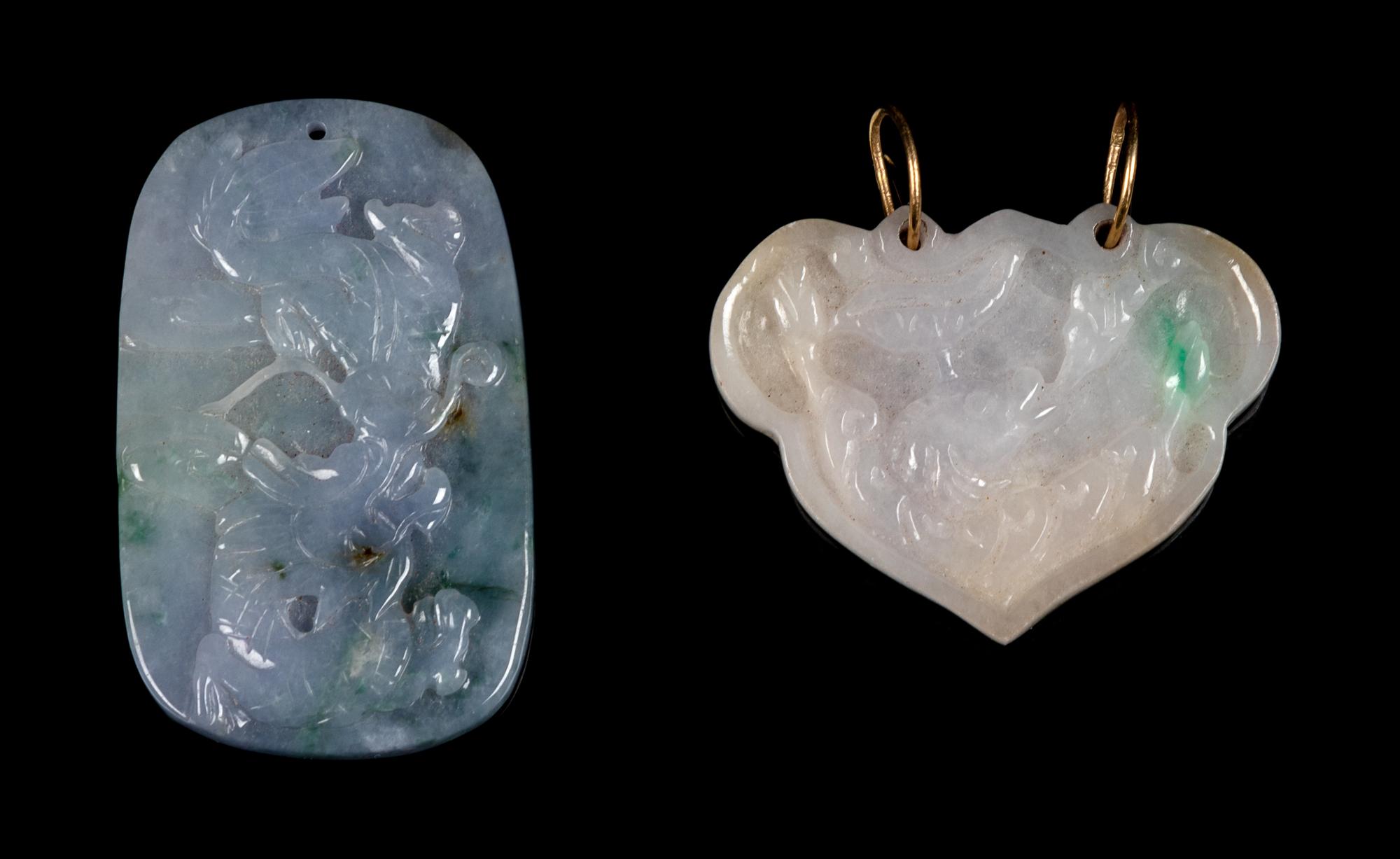 Two Chinese Jadeite Pendants