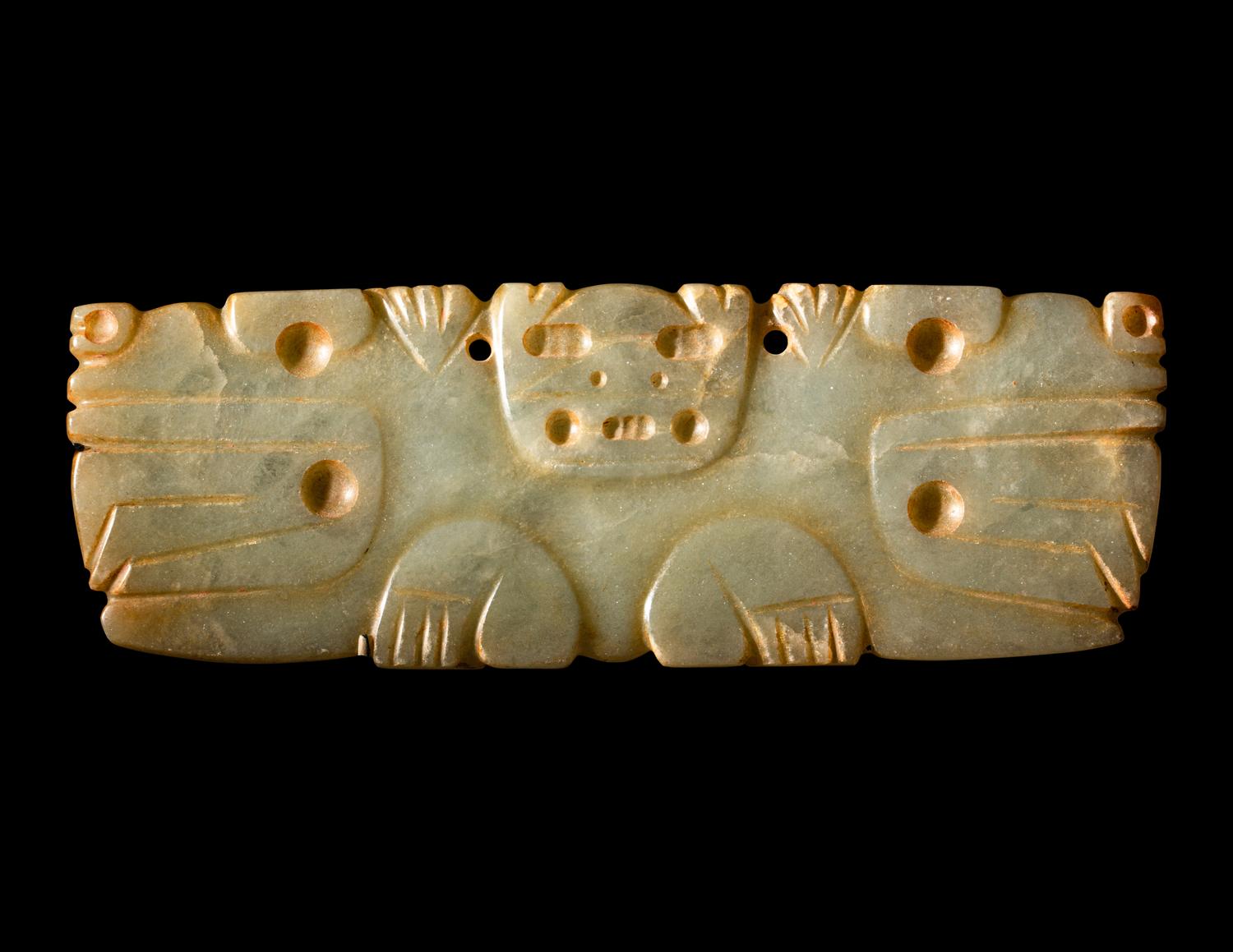 A Costa Rican Jade Bat Plaque