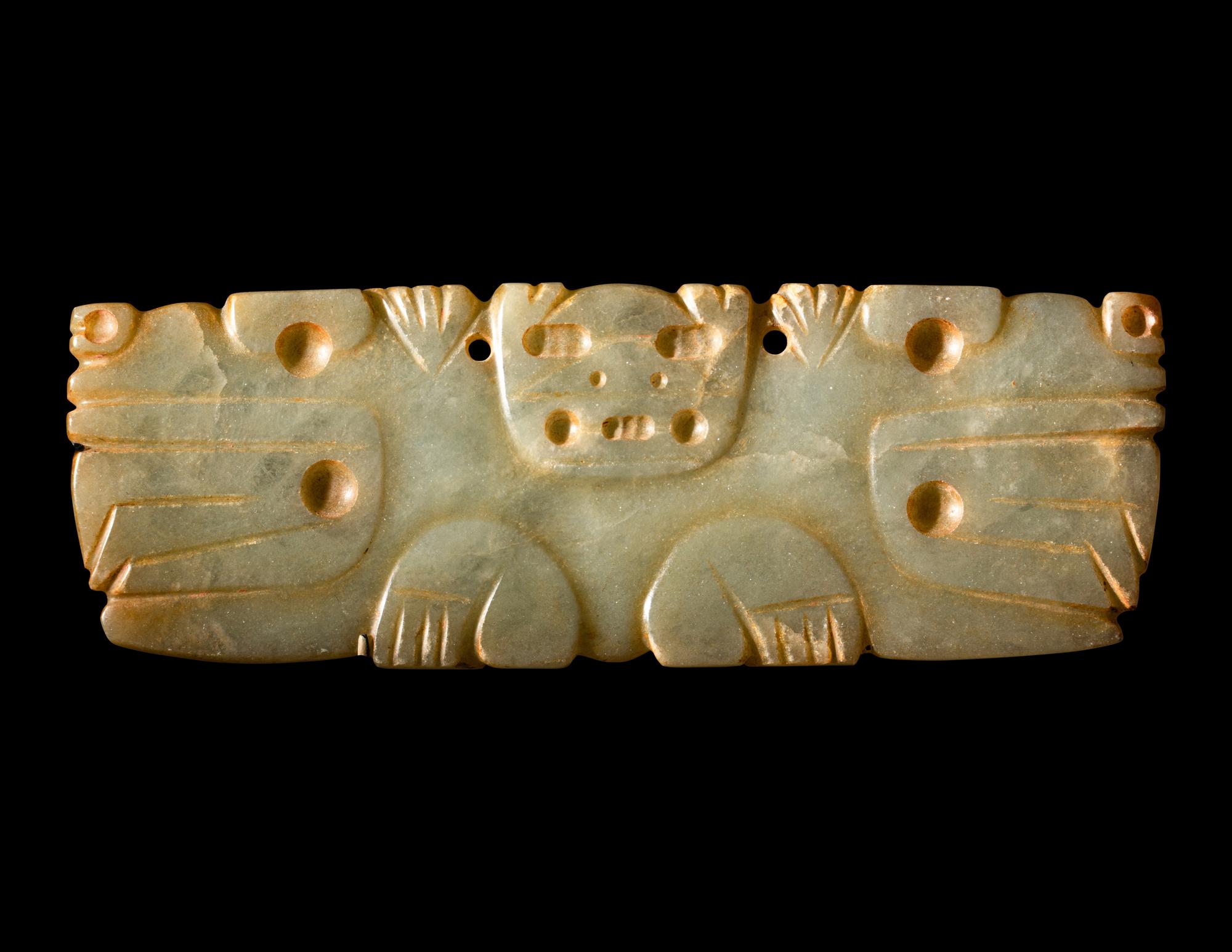 A Costa Rican Jade Bat Plaque