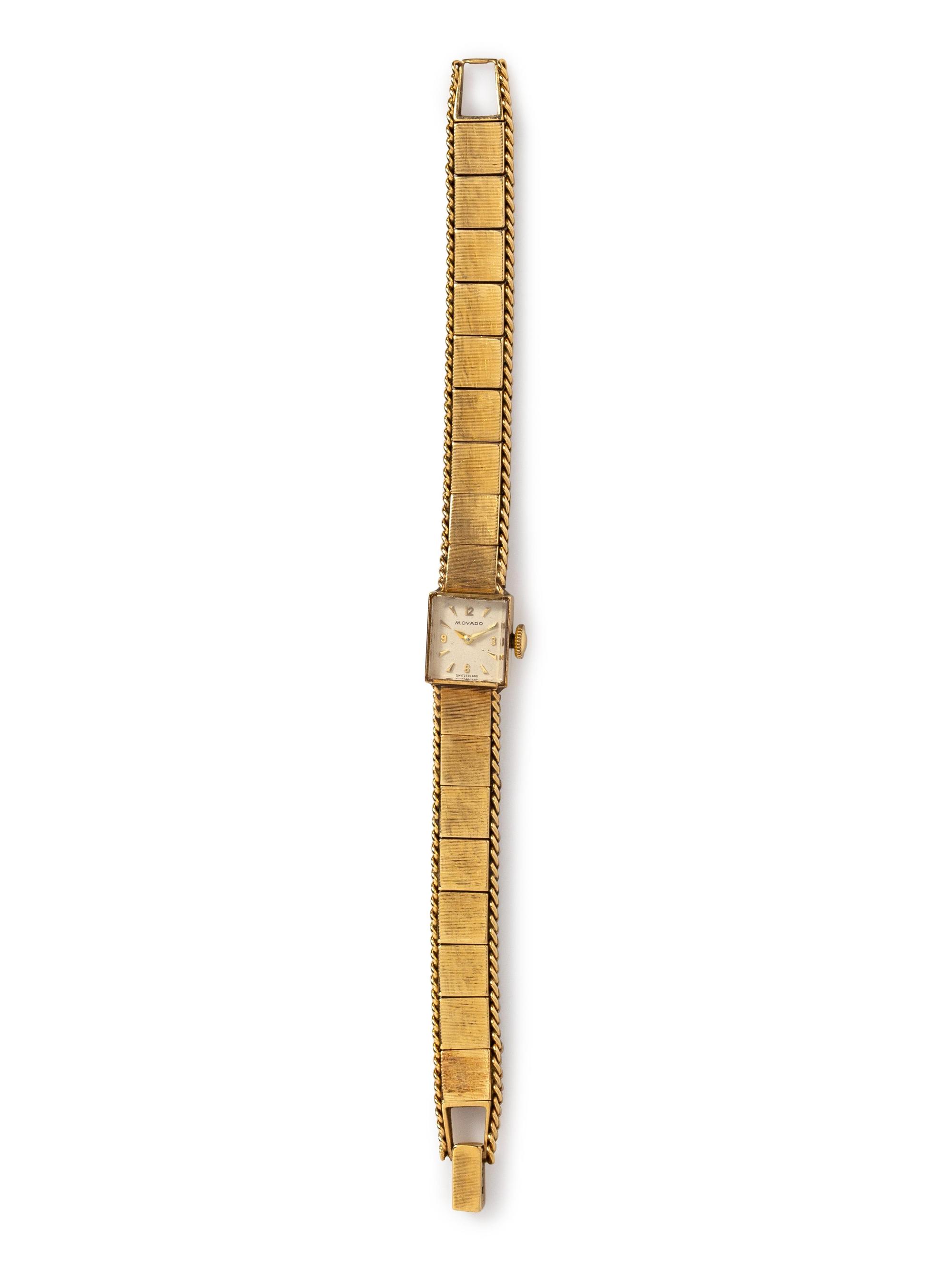 A 14 Karat Yellow Gold Wristwatch, Movado,