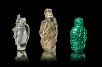 Three Chinese Precious Stone Snuff Bottles