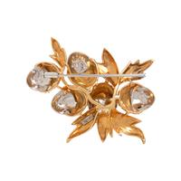 BICOLOR GOLD AND DIAMOND BROOCH
