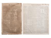 [SLAVERY & ABOLITION]. A group of 12 pre-Civil War newspapers with advertisements for for self-emancipated freedom seekers, comprising:
