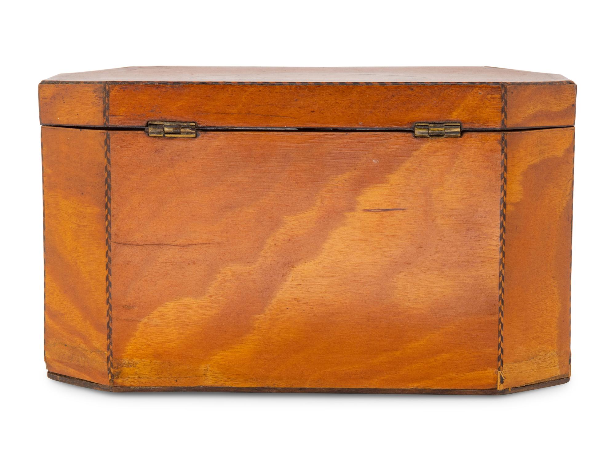 A George III Marquetry Tea Caddy