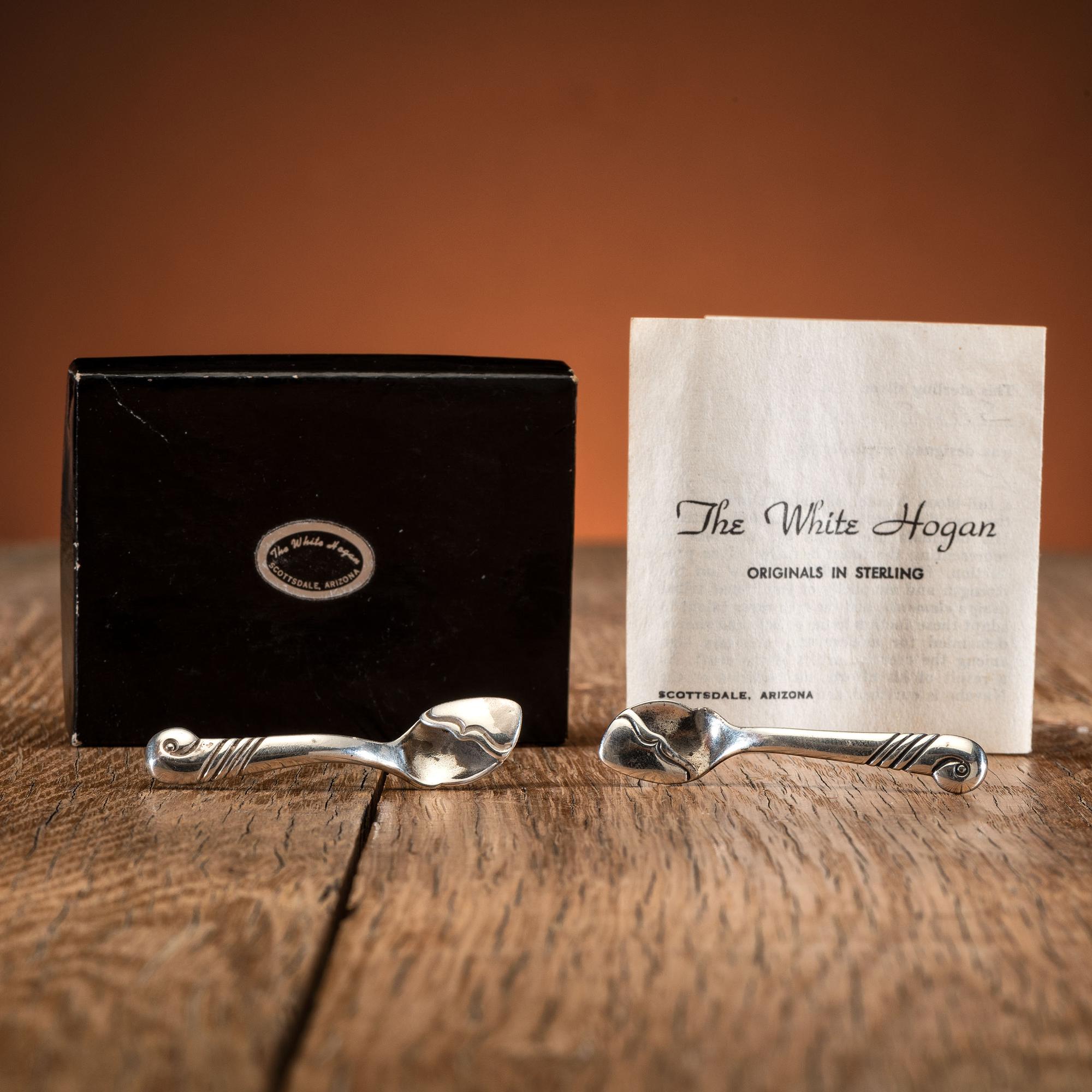 Sterling Silver Salt Spoon Set, with Original Box and Store Card