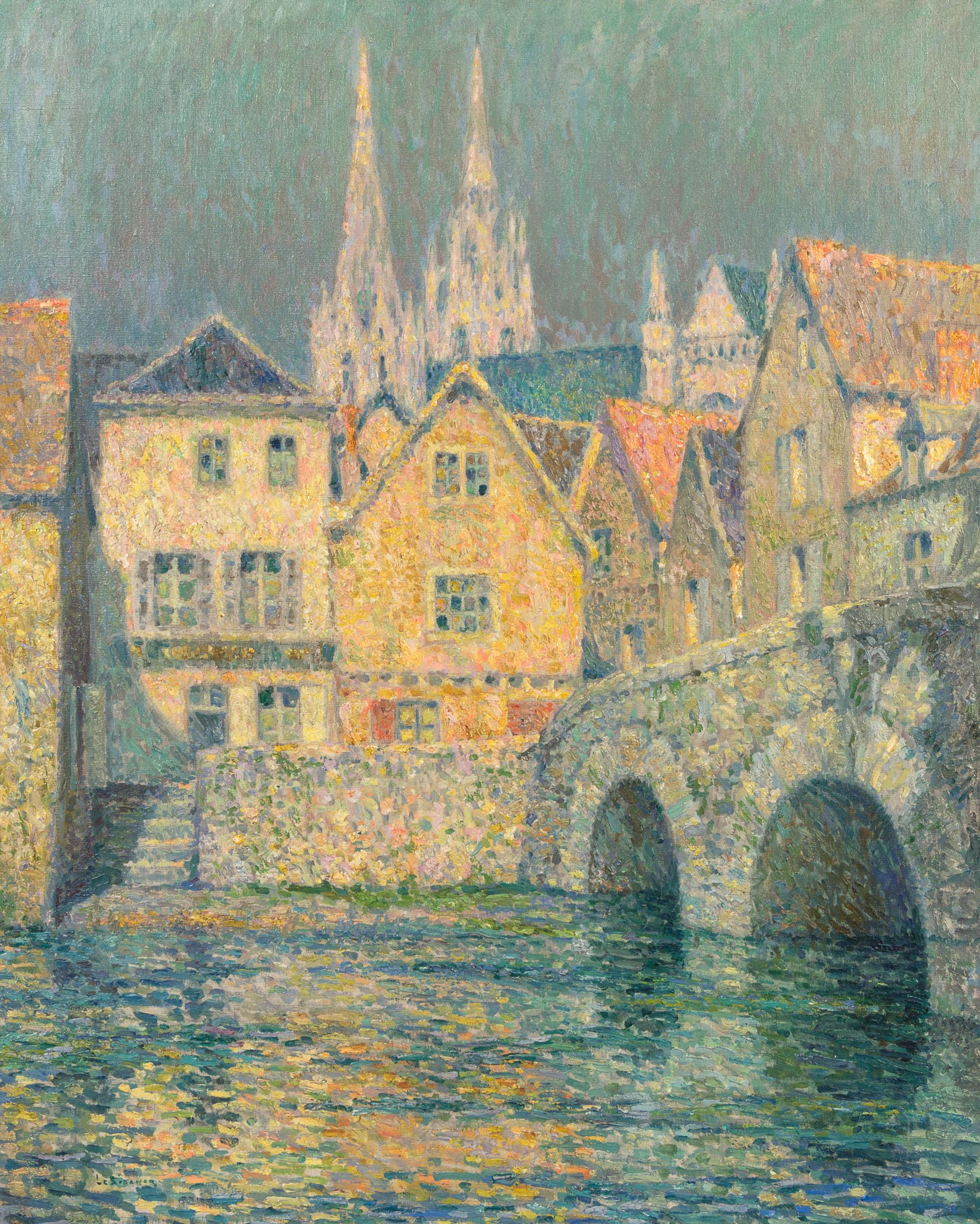 Henri Le Sidaner, (French, 1862 - 1939), Vieilles maisons a Chartres, 1921