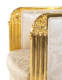 A Pair of Neoclassical Giltwood Bergères