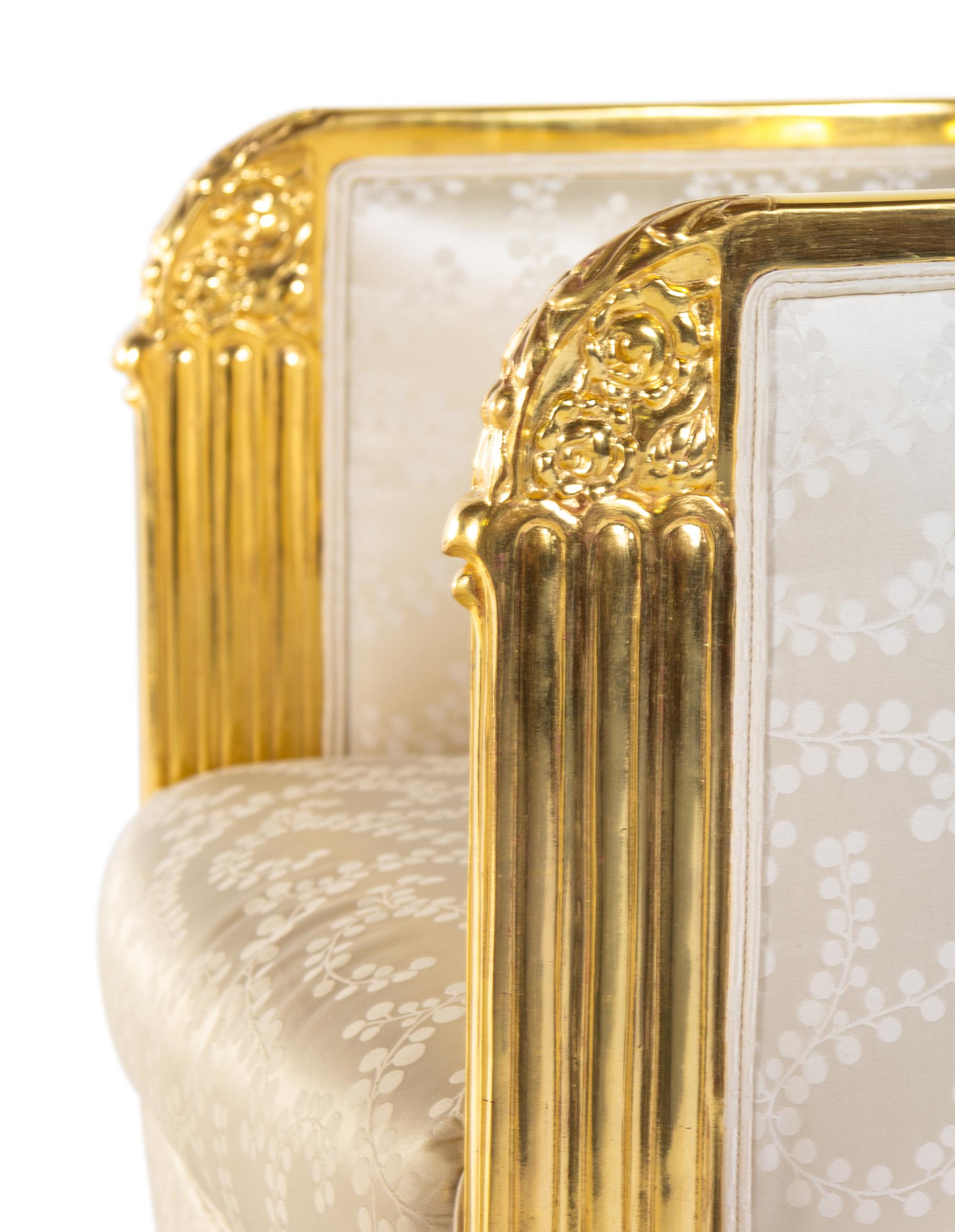 A Pair of Neoclassical Giltwood Bergères