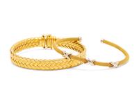 A Collection of 14 Karat Yellow Gold Bracelets,