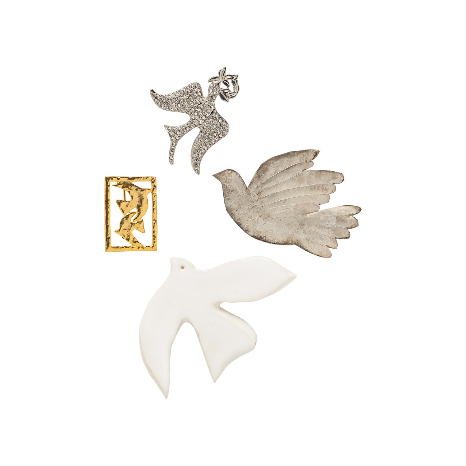 COLLECTION OF DOVE MOTIF COSTUME JEWELRY