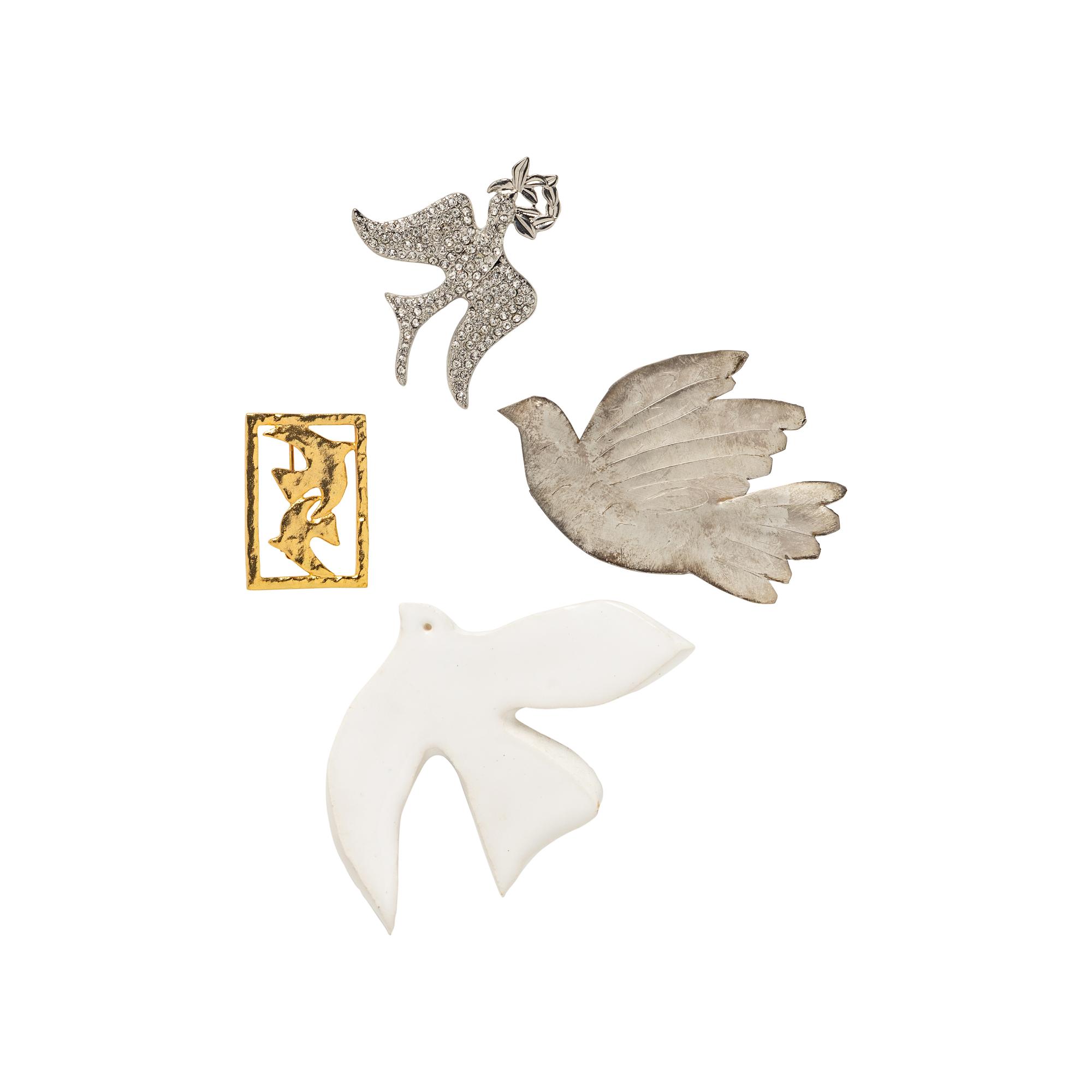 COLLECTION OF DOVE MOTIF COSTUME JEWELRY