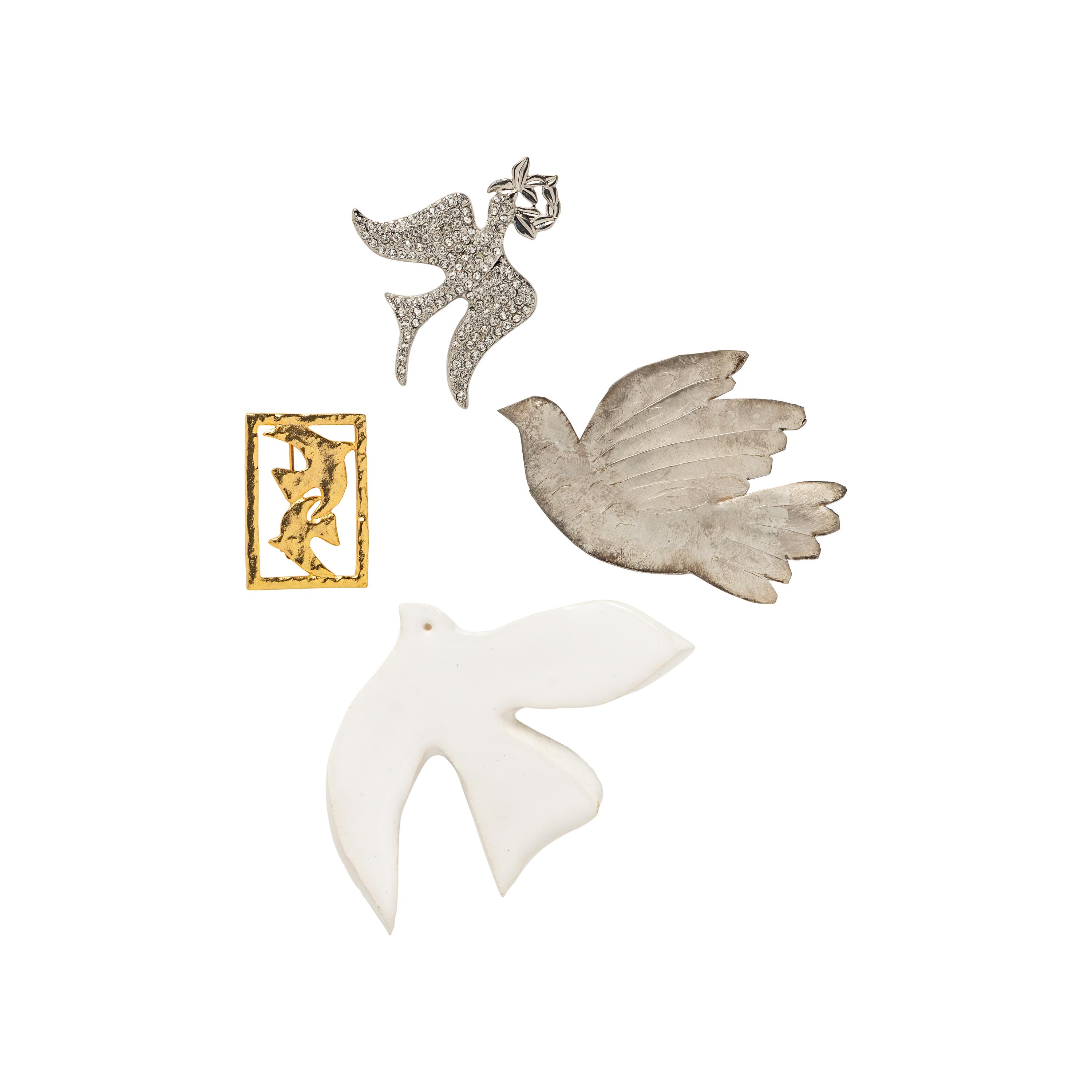 COLLECTION OF DOVE MOTIF COSTUME JEWELRY