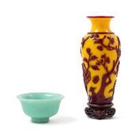 Two Chinese Peking Glass Articles