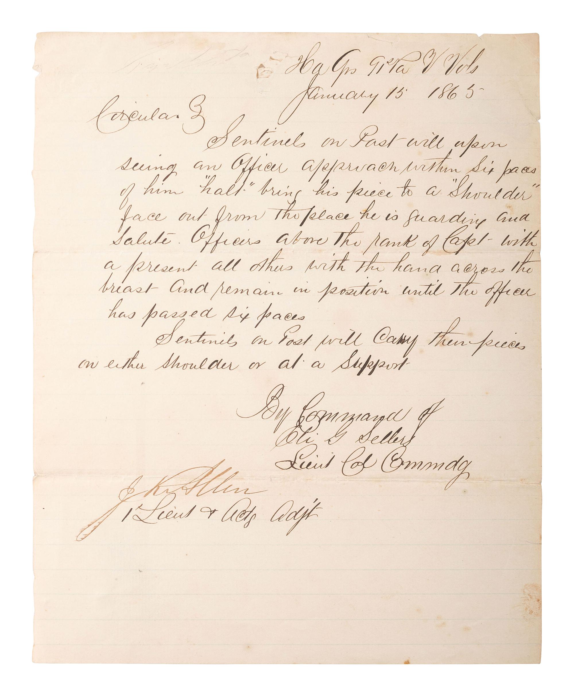 [CIVIL WAR]. A group of Civil War documents and ephemera related to Pennsylvania.