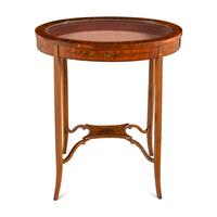 An Edwardian Painted Satinwood Vitrine Table