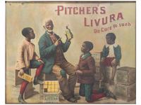 [ADVERTISING] -- [MEDICINE]. A group of 3 items highlighted by Pitcher's Livura advertisement featuring African American subjects.