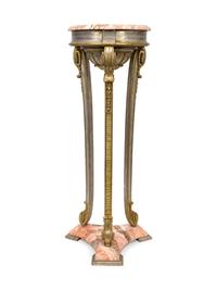 A Faux-Marble and Carved Giltwood Jardiniere Stand — 19TH CENTURY