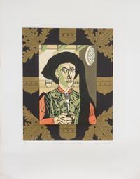 Simon King, (American, 20th Century), Edward Grimston after Petrus Christus, together with another lithograph
