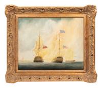 U.S.S. Essex engaged by H.M.S. Phoebe & Cherub
