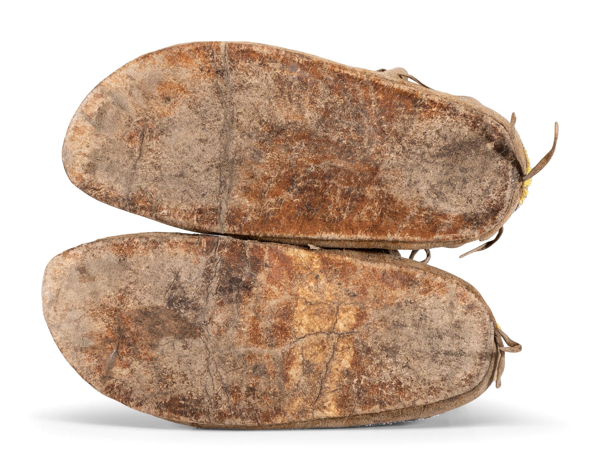 Sioux Beaded Buffalo Hide Moccasins
