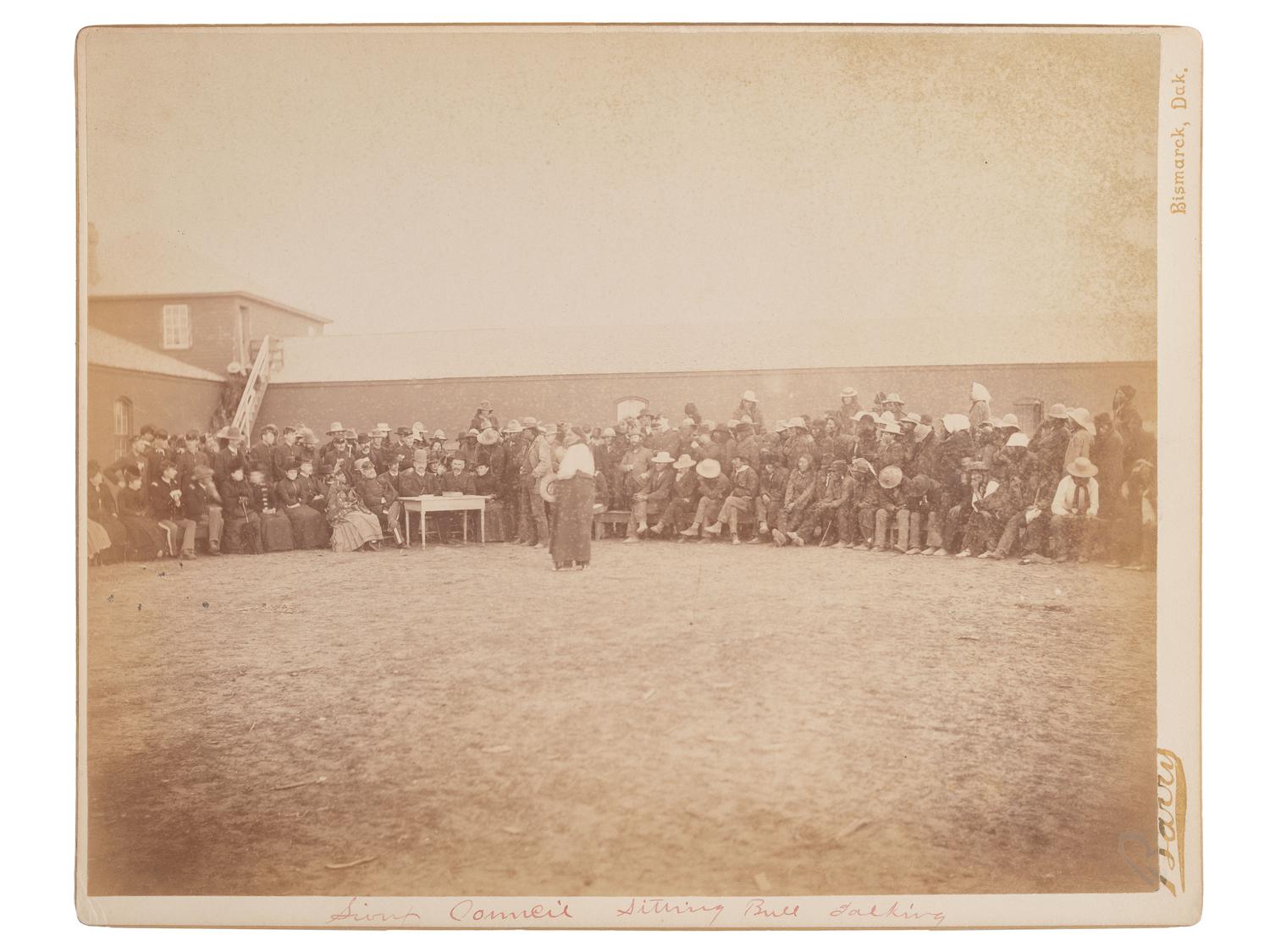 BARRY, David F. (1854-1934), photographer. Photograph of Sitting Bull's trial at Standing Rock Agency, 1886.