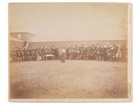 BARRY, David F. (1854-1934), photographer. Photograph of Sitting Bull's trial at Standing Rock Agency, 1886.