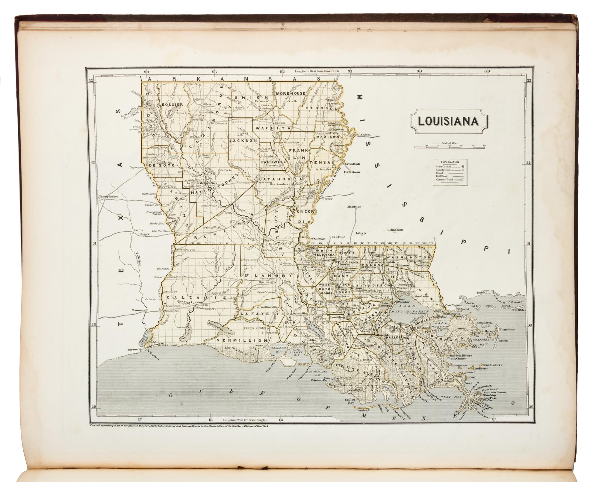 MORSE, Sidney Edward (1794-1871) and Samuel BREESE (1802-1873). Morse's North American Atlas. New York 1842 [but 1845].