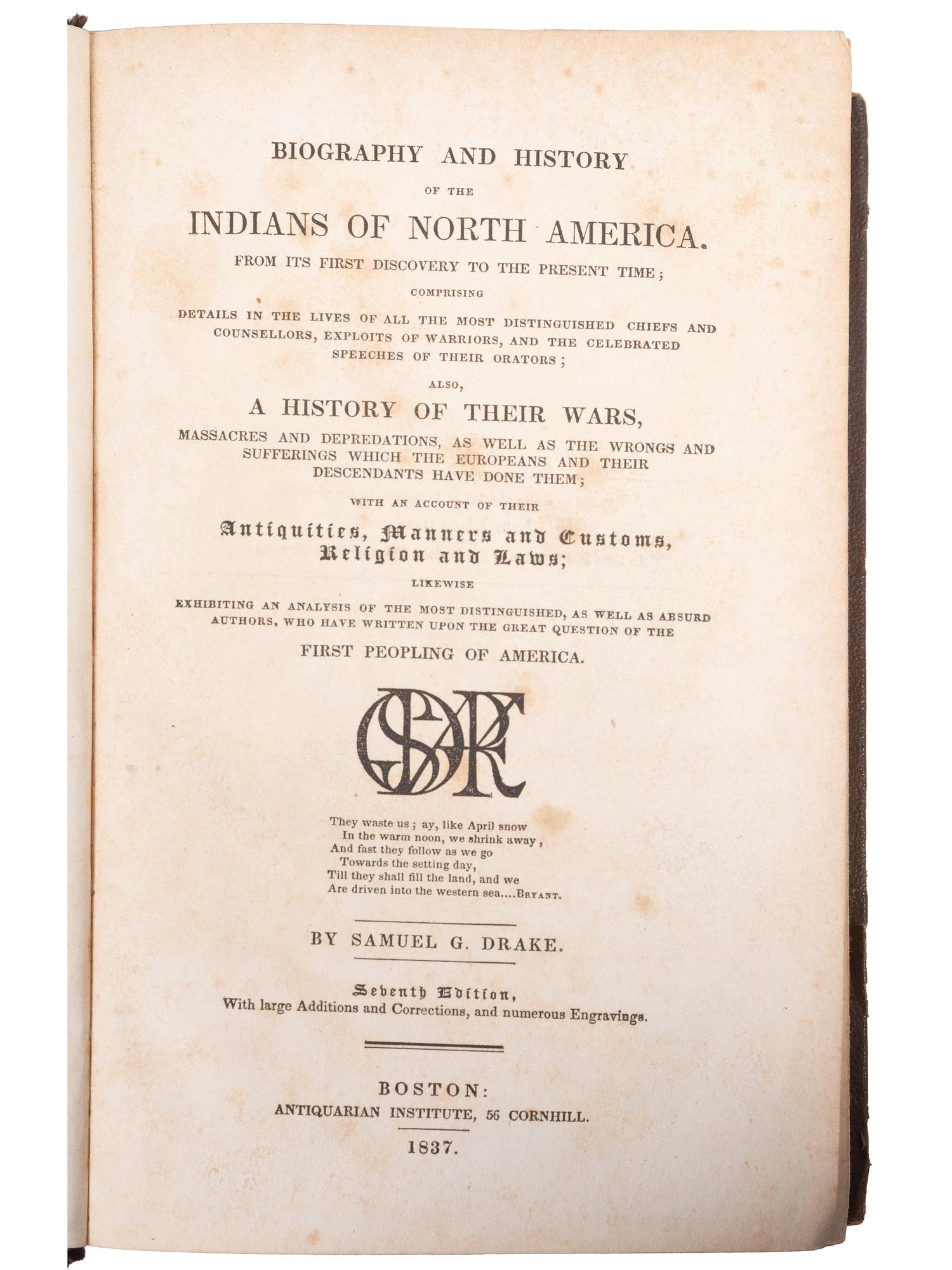 [NATIVE AMERICANS]. A group of works related to Native Americans, including military campaigns, comprising: