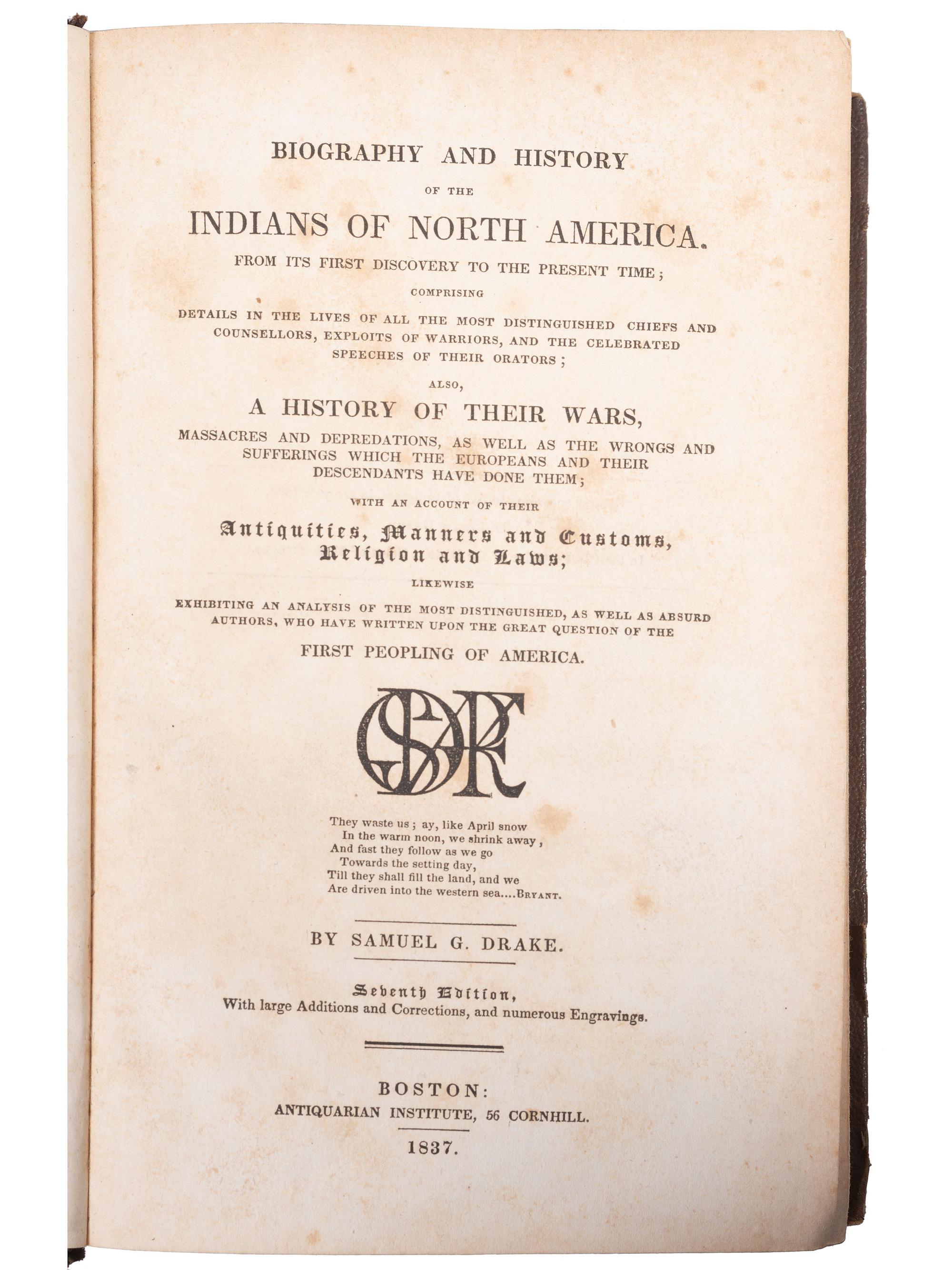 [NATIVE AMERICANS]. A group of works related to Native Americans, including military campaigns, comprising:
