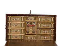 A Spanish Renaissance Style Walnut Vargueno on Later Stand
