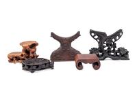 Five Chinese Carved Wood Stands