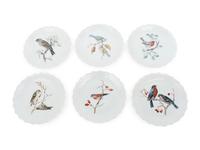 A Set of Six Limoges Porcelain Dessert Plates