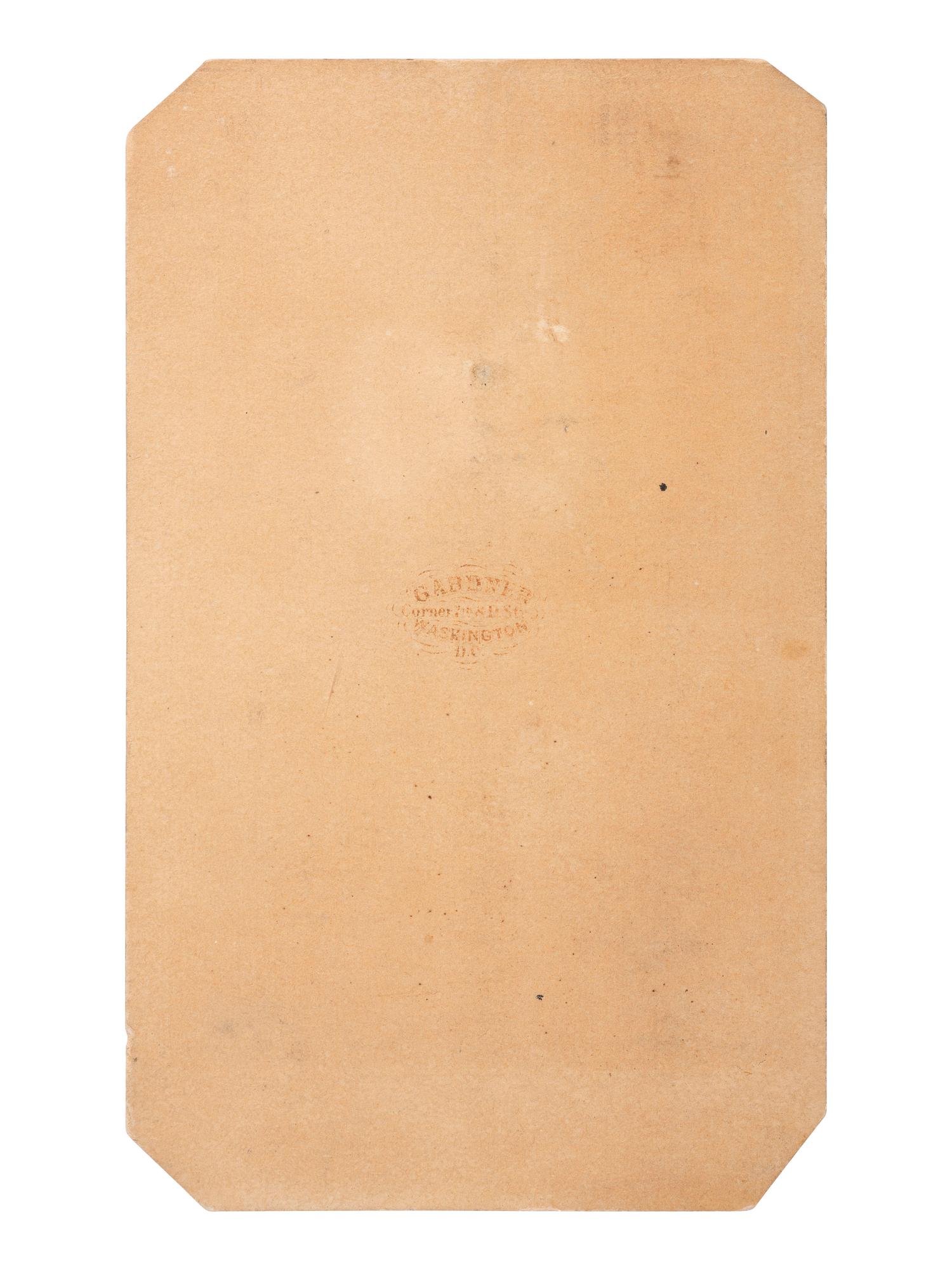 [LINCOLN, Abraham (1809-1863)]. GARDNER, Alexander (1821-1882), photographer. CDV of Lincoln. Washington, DC, 1863.