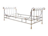A French Steel and Brass Bed in the Style of Maison Jansen
