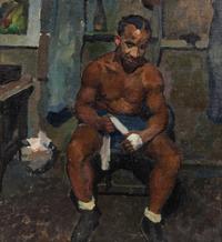 Walter Burt Adams, (American, 1903-1990), Untitled (Seated Boxer)