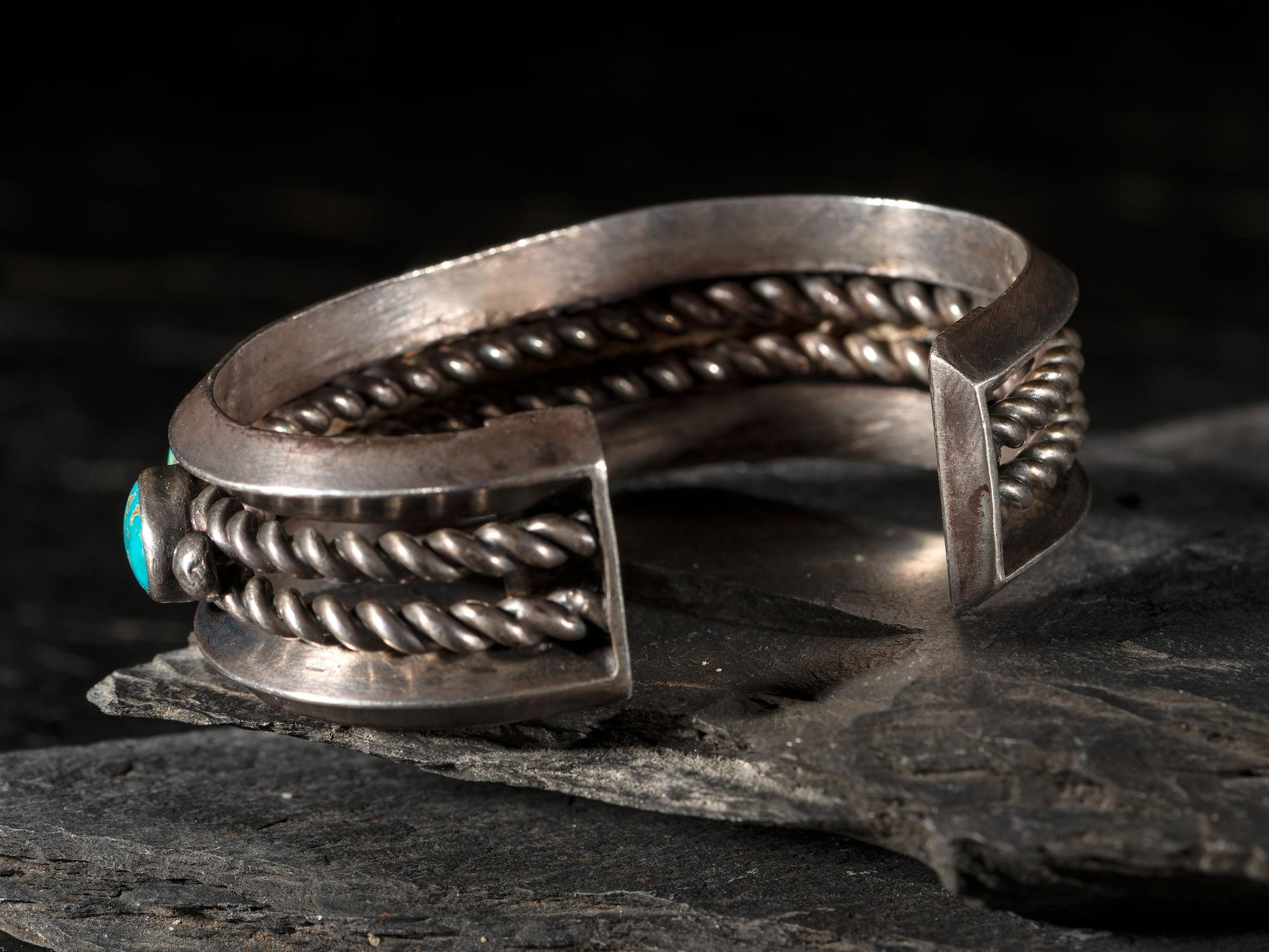 Navajo Silver and Turquoise Cuff Bracelet