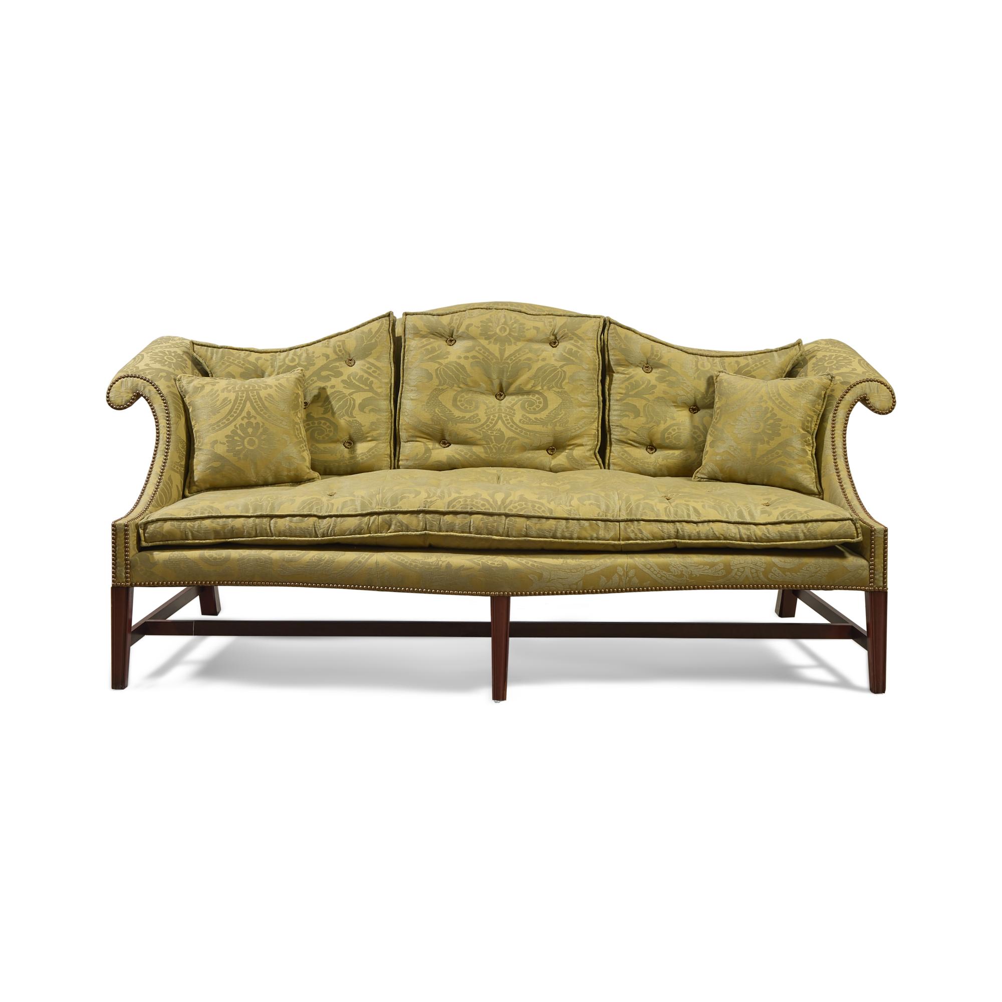 A Chippendale Mahogany Camelback Sofa