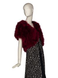 Bob Mackie Beaded Leopard Print Dress & Feather Jackets