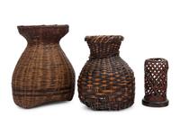 Three Japanese Ikebana Bamboo Flower Arranging Baskets