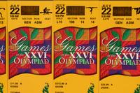 A 1996 Atlanta Olympics Ticket Display