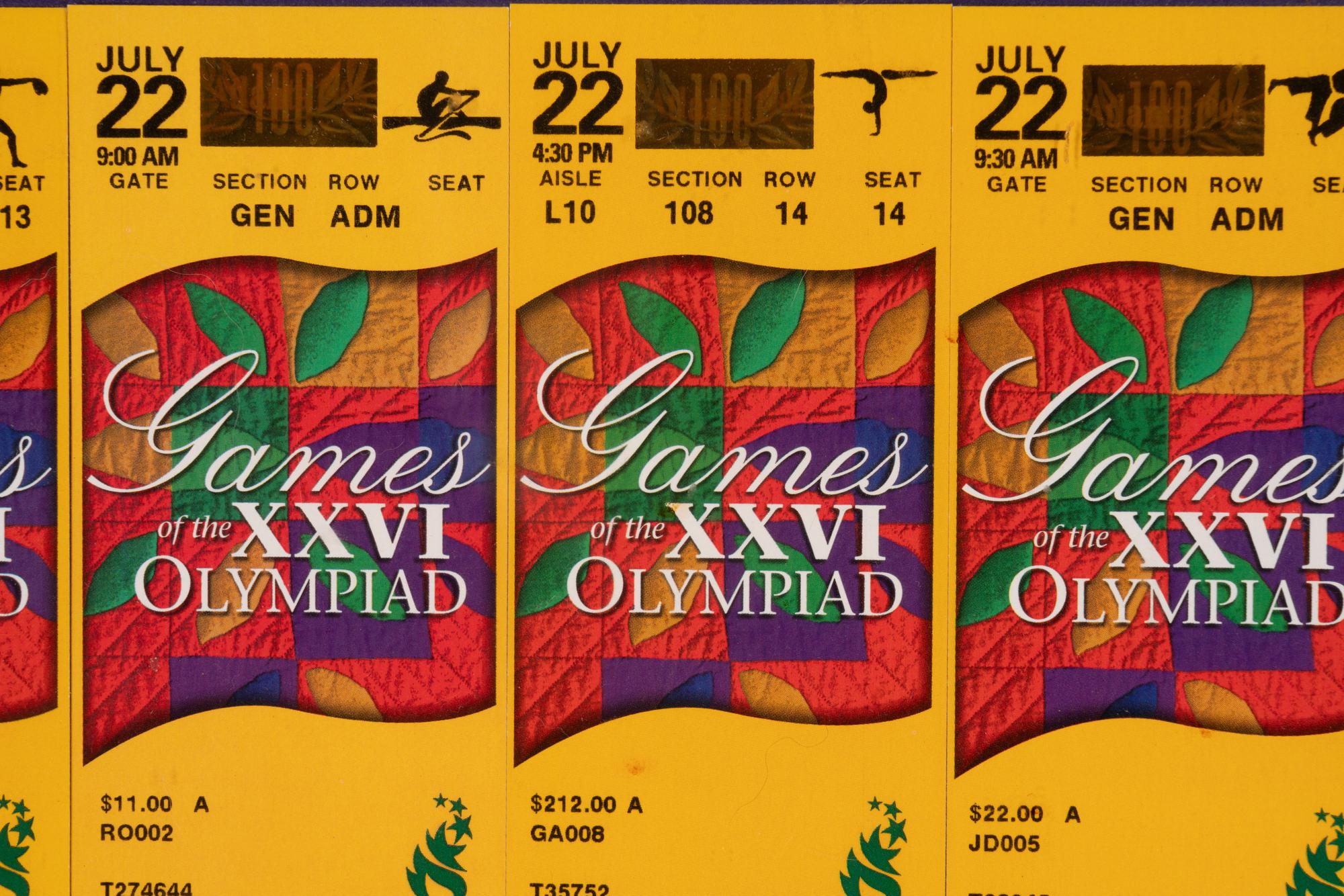 A 1996 Atlanta Olympics Ticket Display